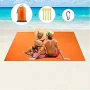 SPENDEAL Sandless Beach Blanket, Large 140 * 200 cm Beach Mat Waterproof Portable Compact Sand Proof Picnic Mat for Beach, Travel Camping Pocket Mat (Orange)