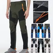 Men's Cargo Pants Hiking Pants Work Pants Trousers Safari Outdoor Pants Water Resistant Windproof Quick Dry Stretch 3 Zipper Pocket Elastic Waist Bottoms Black