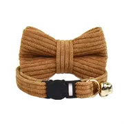 ANYWAGS Cat Collar Choco Brown Bow Small with Safety Buckle, Bell, and Durable Strap Stylish and Comfortable Pet Accessor