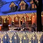 4M LED Fairy String Curtain Hanging Star Net Lights Wedding Graden Party Xmas