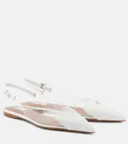 [Alaia] Alaïa Le Caur patent leather and PU slingback flats AU 9 white