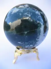 Bloodstone 6.5cm 338g Crystal Ball Orb Sphere with Gold Stand Strength (BL007)