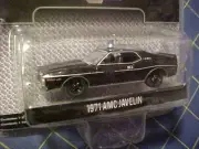 1/64 GREENLIGHT BLACK BANDIT POLICE 1971 AMC JAVELIN AMX! NIP