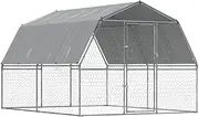 2 Pcs Large Outdoor Dog Kennel, Heavy Duty Dog Cages with Waterproof Roof and Secure Lock, Galvanized Steel Dog Fence House Enclosure, Dog Playpen for Outside Backyard, 375 x 285 x 230 cm