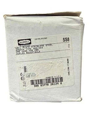 NEW 10 Pack Hubbell SS8 Stainless Steel Flush Device Cover Wall Plates Duplex