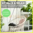 Large Hammock Chair Macrame Cotton Rope Swing Bed Relax Outdoor Hanging Seat Sit