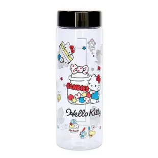 【小禮堂】HELLO KITTY 透明隨身冷水瓶 600ml - 糖果款(平輸品) 凱蒂貓