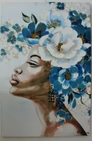 Modern Woman Canvas Print Hand Retouched Unique Made in Italy