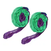2 Pcs Lifting Slings Straps Polyester 6ft Flexible Eye Slings(2204lbs) Purple