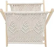 SOLUSTRE 1Pc Handmade Rope Woven Magazine Holder Rustic Desktop Storage Rack for Organizing Books Newspapers Documents Versatile Style for Home Office Decor
