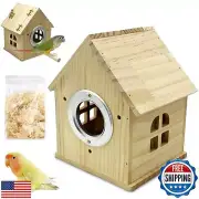 PINVNBY Parakeet Nesting Box Wooden Bird House for Cage Parrot Breeding Matin
