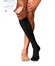 [FALKE] Men's Luxury Line No. 13 Knee-High Socks Finest Piuma Cotton Black Grey More Colours Thin Long Length Plain Pattern With Fine Rib For Summer Dress Casual Looks Or Work 1 Pair
