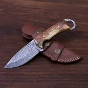 indpt knife 9' Handmade Damascus Steel Knife Fix Blade Knife ! Bushcraft Knife - Hunting knife, Camping, Skinning, Collectors Knife