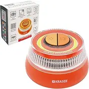 KRASER KR4V16N Emergency Flashing Lights for Vehicles, V16 Approved Warning, Visible Led Strobe Lights, Magnetic Beacon Light, Battery, Hanging Multi-Purpose Flashlight, Road Flares for Car Trucks