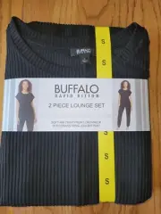 Womens Buffalo David Bitton 2 PC Lounge Set Soft Rib Twist Front Jogger Pant S
