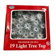 Vintage Tree Top 19 LITE TINSEL STAR TREE TOP Red lights