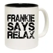 Frankie Says Relax 80S Retro Distress Black Mug Cup