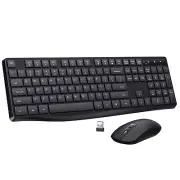 Wireless Keyboard and Mouse Combo 2.4G Full-Sized Ergonomic Keyboard Mouse 3 ...
