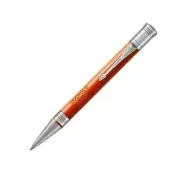Parker Duofold Ballpoint Pen Big Red Silver Trim New In Box 1931379