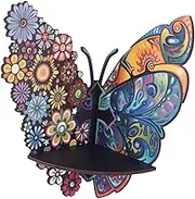 Wood Butterfly Corner Shelf Wall Corner Shelf Wall Deor Floating Storage Rack for Kid’S Room Plants Decorations Storage Toys