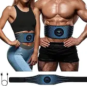 Abs Muscle Trainer Flex Belt for Women Men, Upgrade No Need Replace Pad AB machine Abs Workout Equipment 6 Modes 15 Intensity Levels- Rechargeable Ab Trainer Belt Muscle Toner for Abdominal