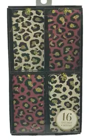 Lady Jayne 22490 Animal Print Christmas 16 Count Gift Tags Punch Studio