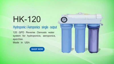 AEROPONICS HYDROPONICS REVERSE OSMOSIS RO WATER FILTRATION SYSTEM HK120 PURE H2O