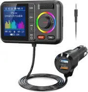 Nulaxy Bluetooth FM Transmitter for Car, Wireless Car V5.0 Black