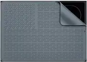 AWINNER Silicone Electric Stove Cover Mat,Ceramic Stove Heat Resistant Glass Cooktop Flat RV Range Stovetop top Protector,XL Dish Drying Mats for Kitchen Stars Stripes Design (Silicone Gray, 28"x20")