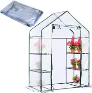 Walk in Greenhouse Replacement Cover with Roll-Up Zipper Door-28X56X76 in PVC Pl
