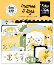 Echo Park Cardstock Ephemera-Frames & Tags, Happy As Can Bee