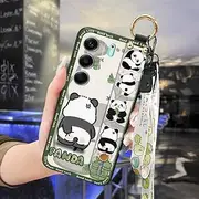 Phone Case Compatible with Tecno Camon40 4G/CM5, Panda Soft case Cartoon Fashion Design Kickstand Protective Shockproof Dirt-Resistant Lanyard