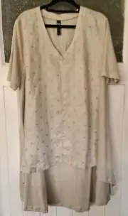 Taking Shape womens linen high low relaxed top size S as new