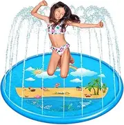 172cm Rainbow Splash Pad, Sprinkler for Kids, Outdoor Swimming Pool Water Toys Fun for Kids, Toddlers, Boys, Girls, Children…