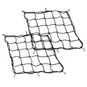 2 Pack 15.7"x15.7" Motorcycle Cargo Net Luggage Bungee Net with Hooks for ATV