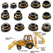 Backhoe Hydraulic Cylinder Seal Kit Boom/Swing/Stabilizer/Dipper For Case 580E