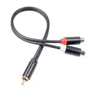 Speaker Cable 1 RCA Male to 2 RCA Female Y Adapter Splitter Connector