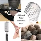 S/Steel Foot File Natural Lava Rock Pumice Stone Callous Dry Diy Pedi Foot Care