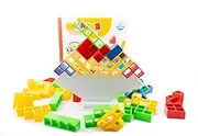 iYallow Tetra Tower Game - Balance Game for Kids & Adults - Tetra Tower Stacking Game for Parties & Travel - Stack Attack Tetris Board Game - Family Game for 2 Players - 48 Pieces