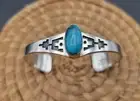 Everett and Mary Teller Navajo Sterling Silver and Turquoise BRACELET 7.25
