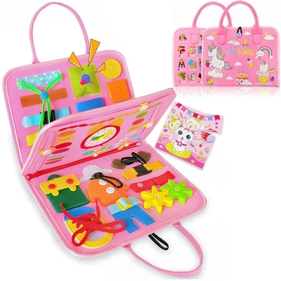 Toddler Busy Board Activity Baby Sensory Montessori Toys with Buckles Educationa