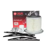 Sakura Front Rear Wiper Blades+Filter Service Kit for Nissan Patrol GU 4.5L 4.8L
