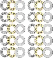 uxcell F8-16M Thrust Ball Bearing 8mm x 16mm x 5mm Brass with Washers ABEC1 10pcs