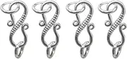 [Adoorniequea] 4X S Hook Clasp Sterling Silver Plated Buckle for Jewelry Making Accessories with Jump Rings