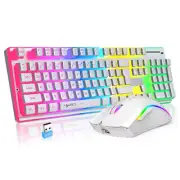 Rechargeable Wireless Keyboard Kit 2.4G USB RGB Backlight Keyboard Mice Set