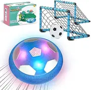 BaLaM Hover Soccer Ball Toys for 2-8 Year Old Kids Toddler Boys Girls, Christmas Birthday Gifts for Kids Age 3 4 5 6 7 8, with 2 Goals and Nets, Blue.