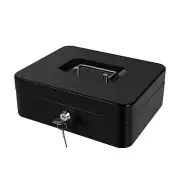Cash Box with Money Tray Large Security Box Metal Safe Box for Money 9.84 x 7...