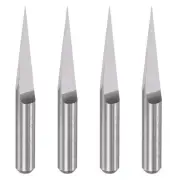 1/8" Shank 0.1mm Tip 10 Degree Solid Carbide Wood Engraving CNC Router Bit 4pcs