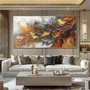 Handmade Oil Painting Wall Art Decoration Modern Hand Painted Abstract Texture for Living Room Home Decor Stretched Frame Hanging Painting/Rolled Canvas (No Fr