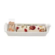 Mud Pie Home TURKEY CHOW Cracker Serving Dish and& Towel Set
